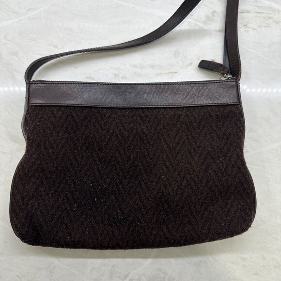 Vintage Calvin Klein Small Handbag Logo Brown Fabric Adjustable Strap - Picture 4 of 9